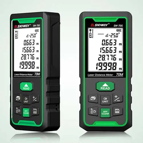 Máy Đo Khoảng Cách Laser 70m Sndway SW-70G tia xanh pin tiểu