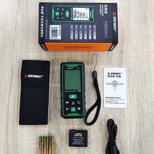 Thước Đo Khoảng Cách Laser Sndway SW-100G tia xanh 100m